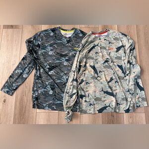Sz Xl Aftco Marlin Camo Performance fishing shirts in Dark and Light Blue